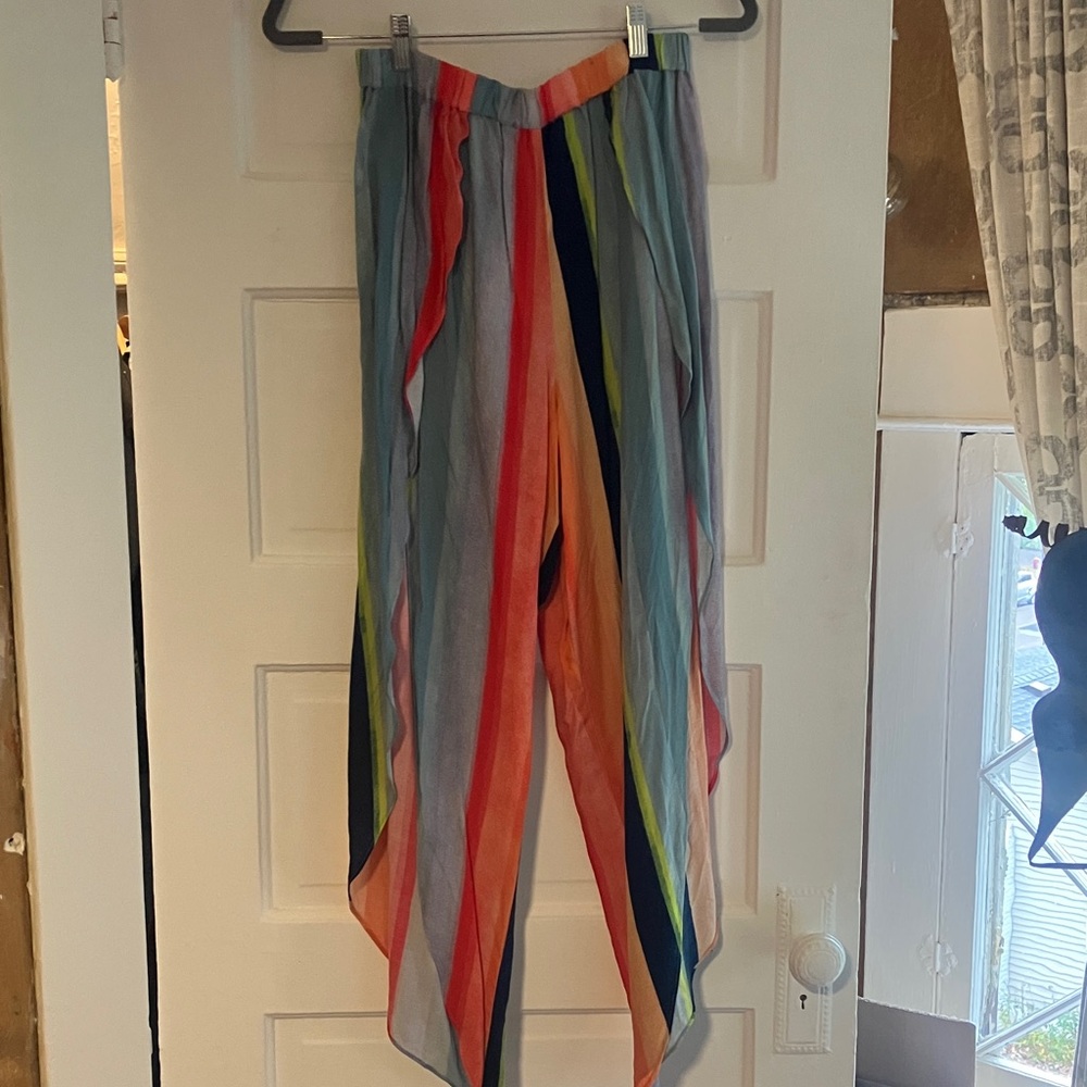 Anthropologie Multicolor Flowy Pants with leg slit